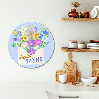 COURTSIDE MARKET Spring Meadow VII Floral Circular Wall Decor