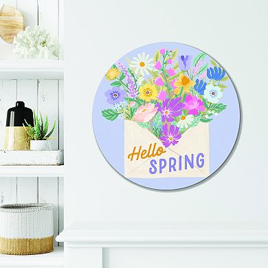 COURTSIDE MARKET Spring Meadow VII Floral Circular Wall Decor