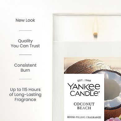 Yankee Candle Coconut Beach Medium Pillar Scented Candle 14.25 oz