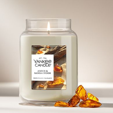 Yankee Candle Amber & Sandalwood 22 oz Jar Candle Soy Wax Blend