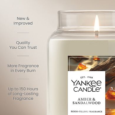 Yankee Candle Amber & Sandalwood 22 oz Jar Candle Soy Wax Blend