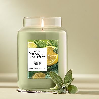 Yankee Candle Sage & Citrus 22 oz Jar Candle Soy Wax Blend