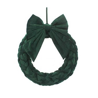 St. Nicholas Square® Braided Velvet Wreath with Bow