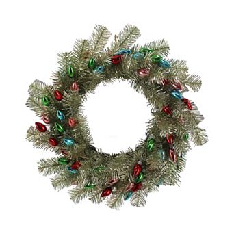 St. Nicholas Square® Tinsel & Holiday Light Bulb Wreath
