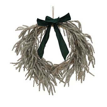 St. Nicholas Square® Metallic Pine Artificial Wreath with Velvet Bow
