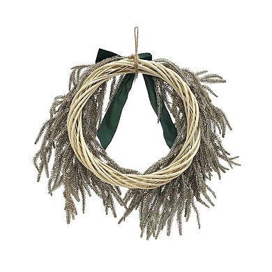 St. Nicholas Square® Metallic Pine Artificial Wreath with Velvet Bow