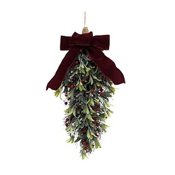 St. Nicholas Square® Glittered Mistletoe Tear Drop Decoration