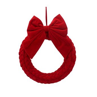 St. Nicholas Square® Braided Velvet Wreath with Bow