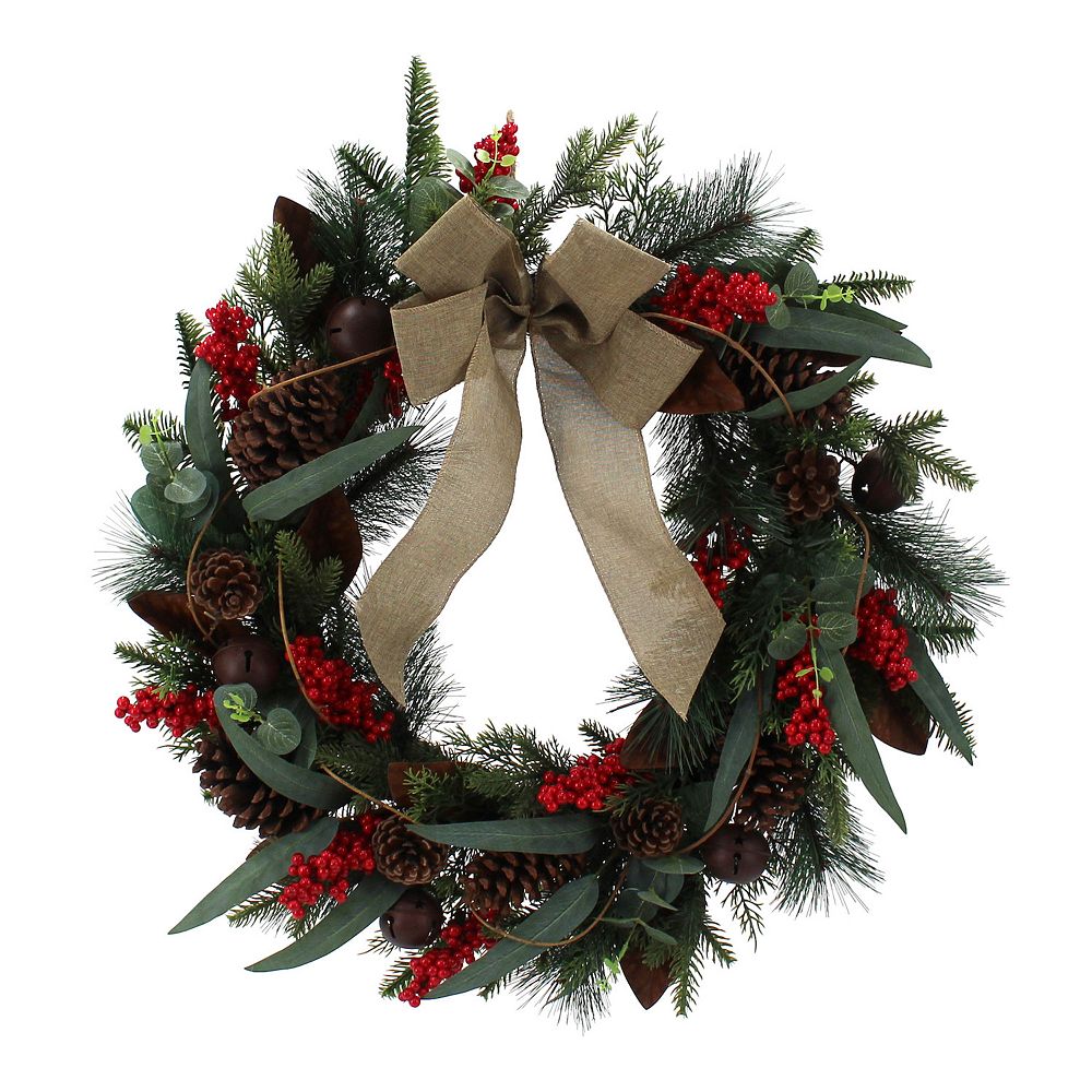 St. Nicholas Square® Berry Greenery Artificial Wreath with Bronze