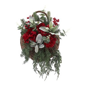 St. Nicholas Square® Artificial Botanical & Berry Hanging Basket