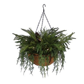 St. Nicholas Square® LED Greenery Hanging Basket