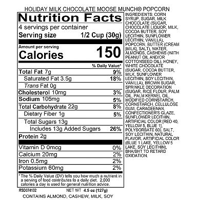 Harry & David Moose Munch® Holiday Milk Chocolate Premium Popcorn 4.5 oz