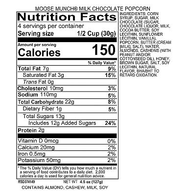 Harry & David Moose Munch® 4.5 oz Premium Popcorn with Milk Chocolate