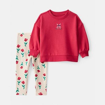 Baby Carter's Floral Windmill Sweatshirt & Pant Set