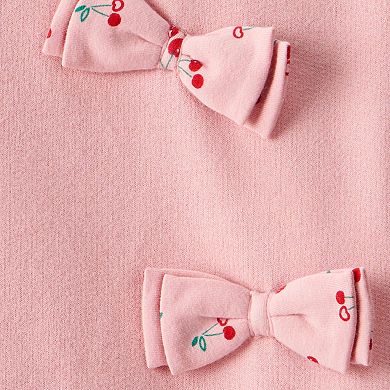 Baby Girls Carter's Cherry Bow French Terry Sweatshirt & Pant Set