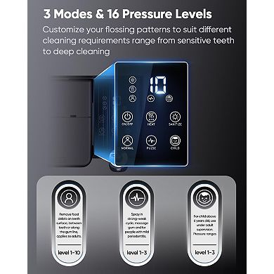 MySmile LP233 Pro UVC Countertop Water Flosser 800ML with Water Filter (Graphite Grey)