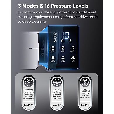 MySmile LP233 Pro UVC Countertop Water Flosser 800ML with Water Filter (Lightening Silver)