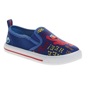 Toddler Kids Sesame Street Elmo and Cookie Monster Slip-On Canvas Sneakers