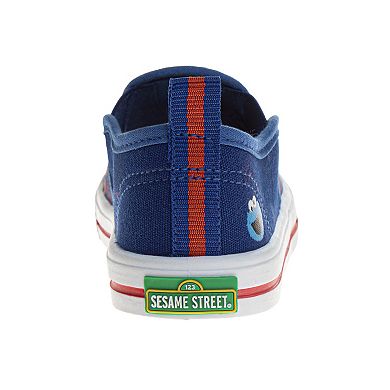 Toddler Kids Sesame Street Elmo and Cookie Monster Slip-On Canvas Sneakers