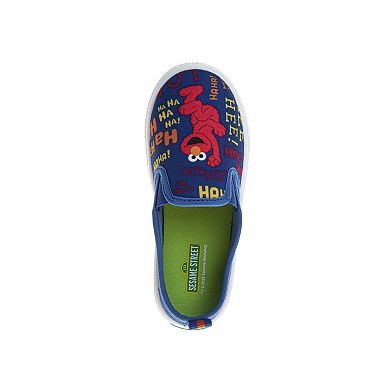 Toddler Kids Sesame Street Elmo and Cookie Monster Slip-On Canvas Sneakers