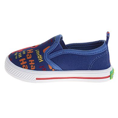 Toddler Kids Sesame Street Elmo and Cookie Monster Slip-On Canvas Sneakers
