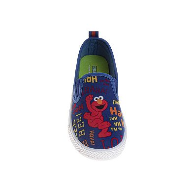 Toddler Kids Sesame Street Elmo and Cookie Monster Slip-On Canvas Sneakers