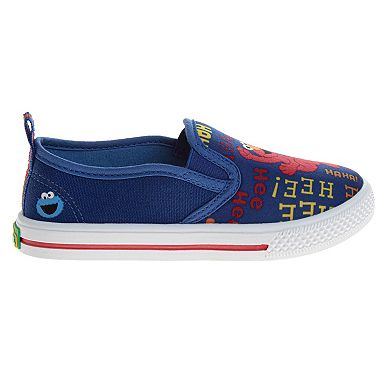 Toddler Kids Sesame Street Elmo and Cookie Monster Slip-On Canvas Sneakers