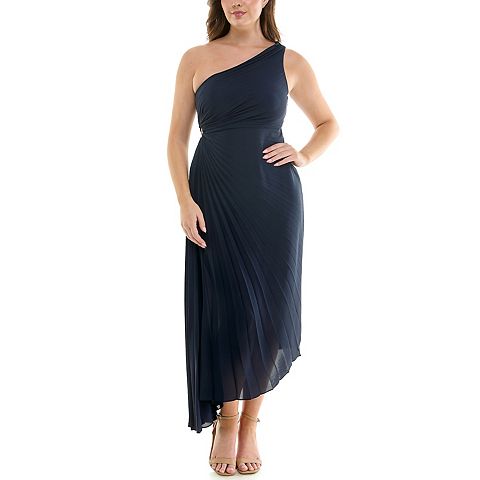 Женские платья Nicole Miller One Shoulder Pleated Maxi Dress