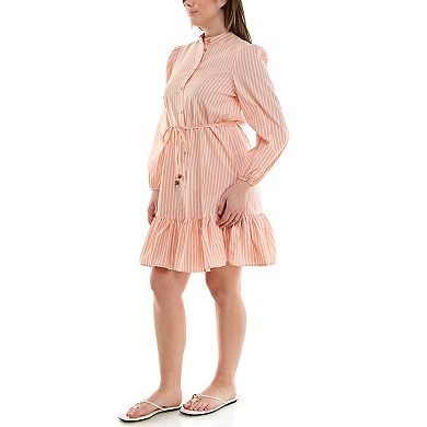 Women's Nicole Miller Long Sleeved Button Front Shirt Dress