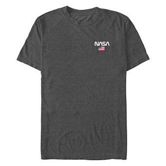 Big & Tall NASA American Flag Pocket Stamp Graphic Tee
