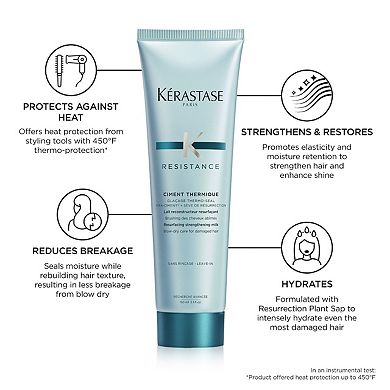 Resistance Heat Protectant Leave-In Styling Cream for Damaged Hair