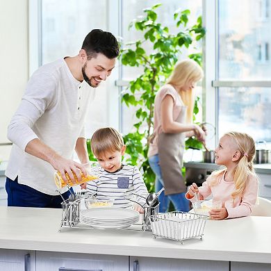 Sorbus 4 Section all-in-one Buffet Utensil Caddy - Ideal for Dining, Buffet, Kitchen, Entertaining