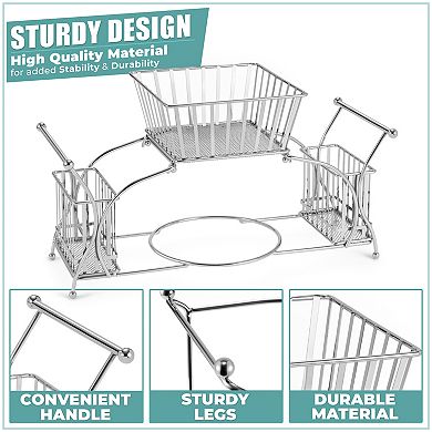Sorbus 4 Section all-in-one Buffet Utensil Caddy - Ideal for Dining, Buffet, Kitchen, Entertaining