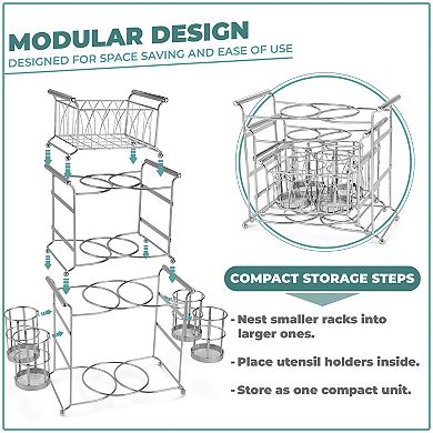 Sorbus 7-Piece Stackable Buffet Caddy - Ideal for Dining Table, Buffet, Kitchen, Entertaining