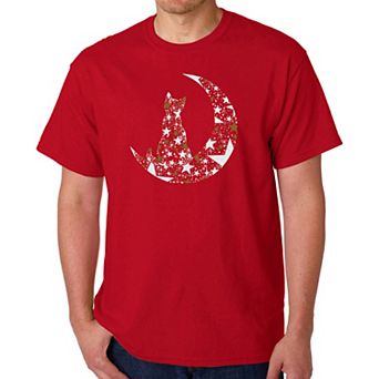 Cat Sitting On Moon - Men's Word Art T-Shirt