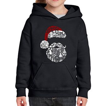 Santa Pics - Girl's Word Art Hooded Sweatshirt