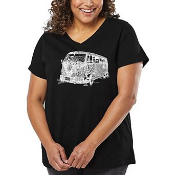 Women's Plus Size Word Art V-Neck - THE 70'S