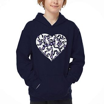 Dog Heart - Boy's Word Art Hooded Sweatshirt