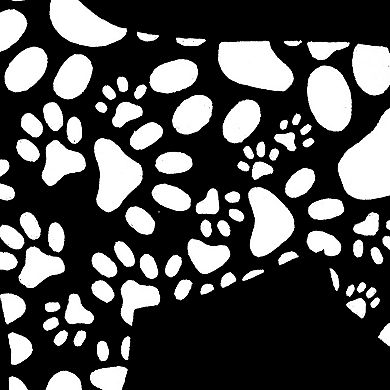 Women's Plus Size Word Art V-Neck - Dog Paw Prints