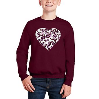 Dog Heart - Boy's Word Art Crewneck Sweatshirt
