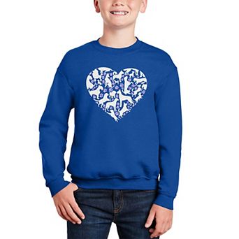 Dog Heart - Boy's Word Art Crewneck Sweatshirt