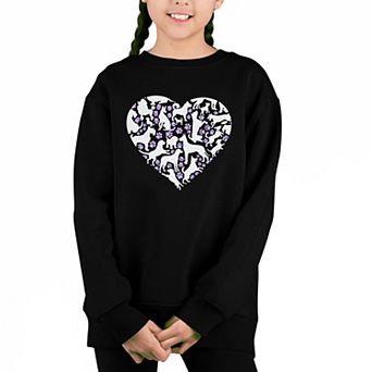 Dog Heart - Girl's Word Art Crewneck Sweatshirt