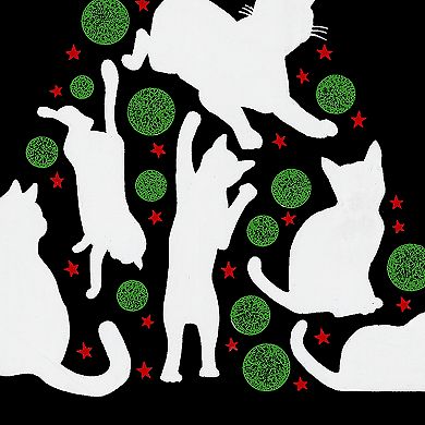 Meowy Christmas Tree - Women's Plus Size Word Art Tank Top