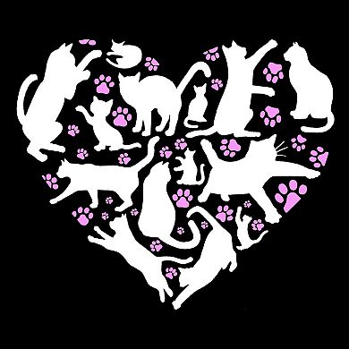 Cat Heart - Women's Word Art T-Shirt