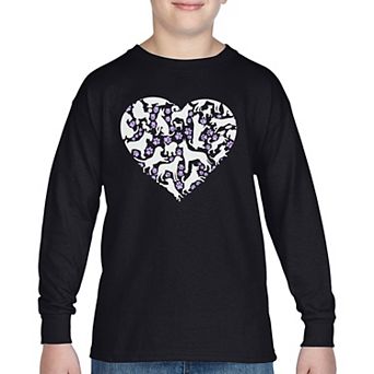 Dog Heart - Boy's Word Art Long Sleeve T-Shirt