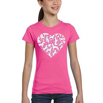 Dog Heart - Girl's Word Art T-Shirt