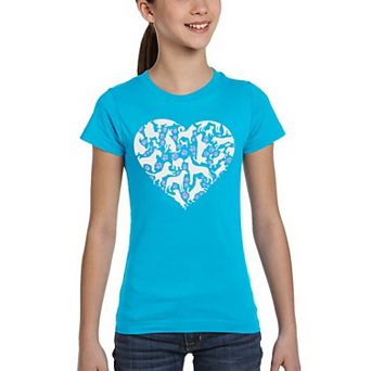 Dog Heart - Girl's Word Art T-Shirt