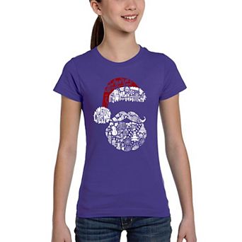 Santa Pics - Girl's Word Art T-Shirt