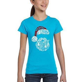 Santa Pics - Girl's Word Art T-Shirt