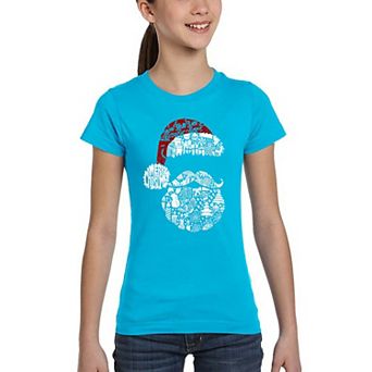 Santa Pics - Girl's Word Art T-Shirt